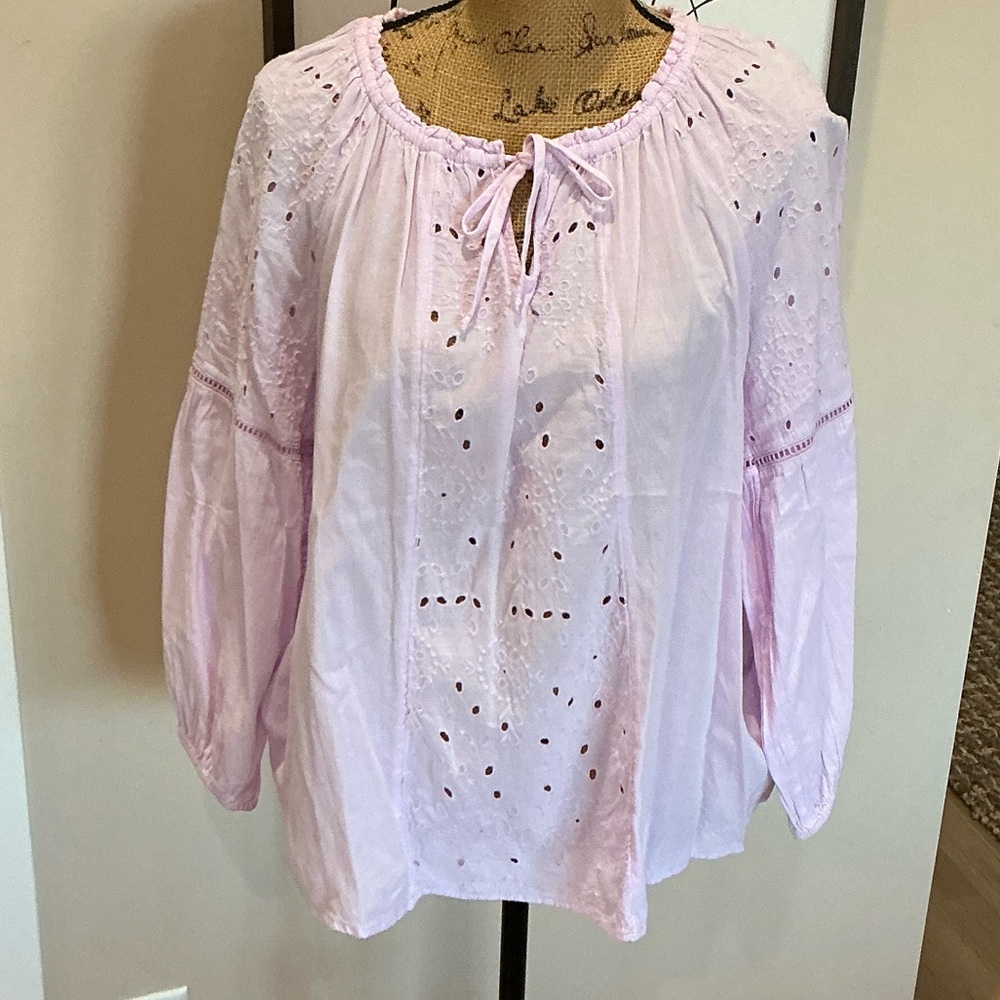 Old Navy Blush Eyelet Blouse